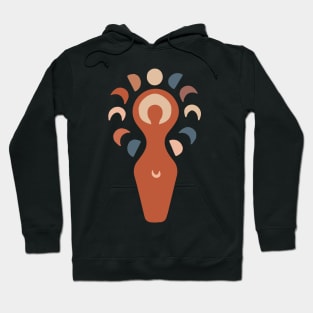 Woman Moon Phases Fertility Goddess Terracotta Hoodie